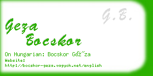 geza bocskor business card